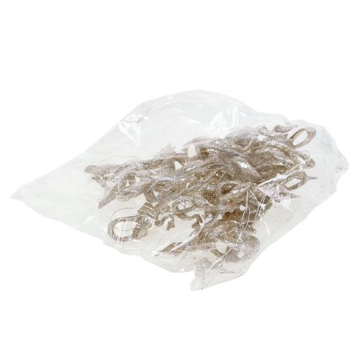 Floristik24 Arc de sapin de Noël 9cm avec paillettes dorées 12pcs