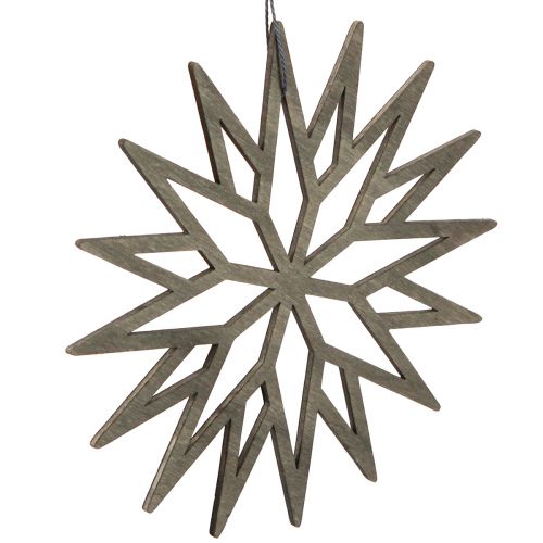 Article Décoration de sapin de Noël flocons de neige décoration bois vert 15cm 8 pcs