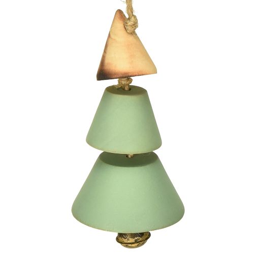 Floristik24 Décorations de sapin de Noël, sapin à suspendre, Noël vert/naturel H10cm L24cm 4pcs