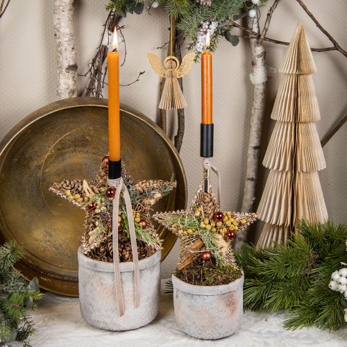 Article Décorations de sapin de Noël, décorations de l&#39;Avent, pendentifs étoiles dorés W30cm 4pcs