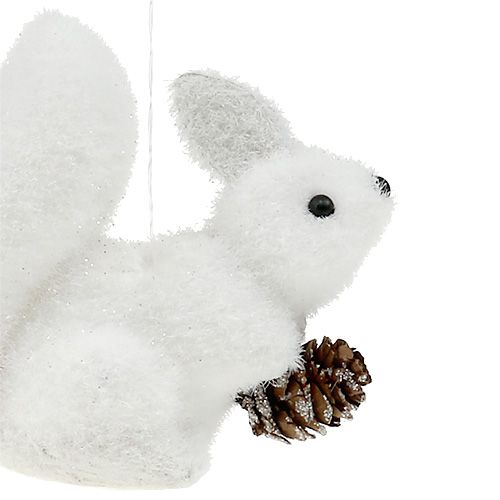 Floristik24 Décorations pour arbres de Noël écureuil blanc 7cm 6pcs