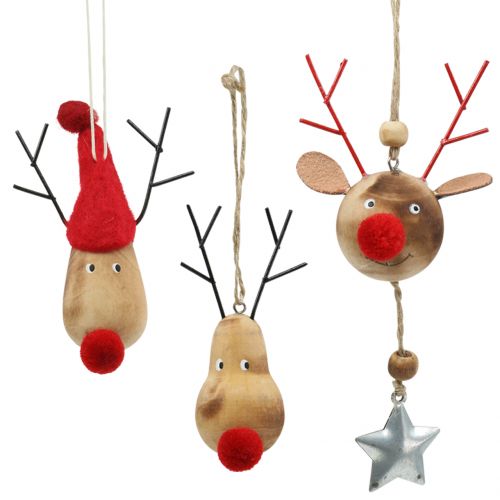 Décorations pour arbres de Noël élan 8-10cm 3pcs