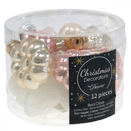 Floristik24 Décorations de sapin de Noël en verre Décorations de sapin de Noël pastel 12 pièces