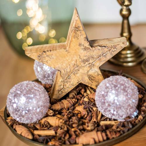 Floristik24 Décorations pour sapin de Noël boule de verre paillettes roses Ø8cm 4pcs