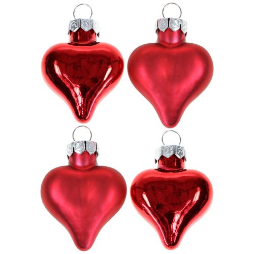 Article Décorations pour sapin de Noël coeurs rouges 3cm 22 pcs