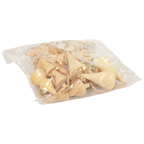 Article Décorations de sapin de Noël sapin en bois, pendentif en bois naturel 7-8cm 12 pièces
