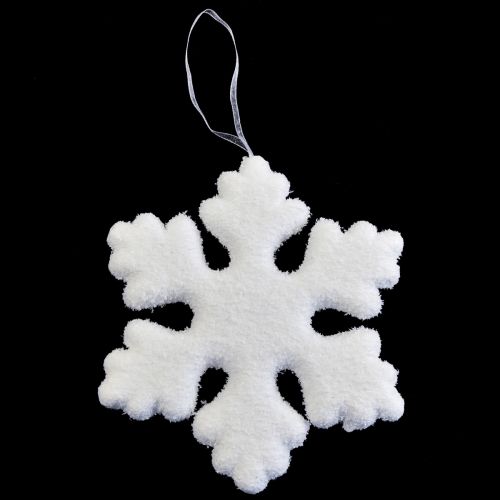Décoration de sapin de Noël flocon de neige à suspendre Noël blanc 15 cm