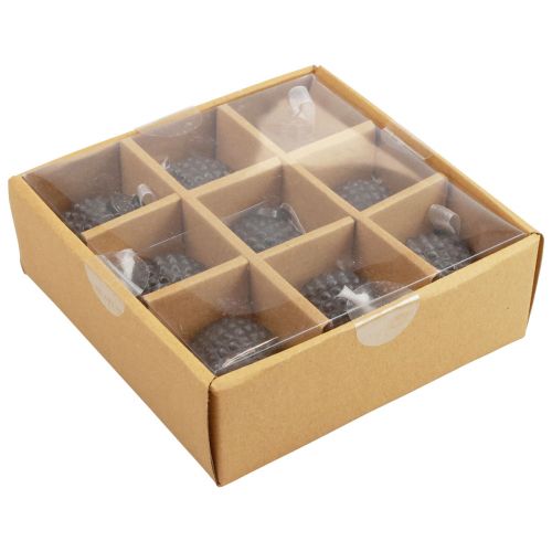 Floristik24 Décorations de sapin de Noël décoration vintage en verre bleu gris Ø5cm 9pcs