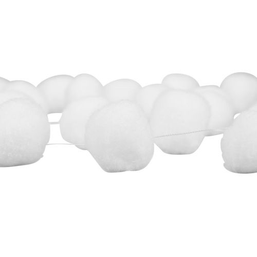 Floristik24 Décoration de sapin de Noël guirlande de boules de neige décoration blanche 185cm