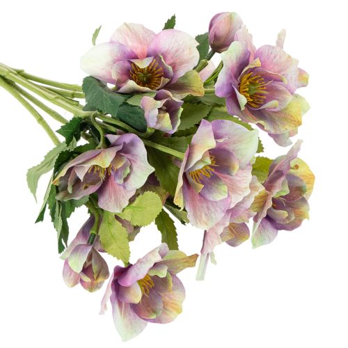 Bouquet de roses artificielles de Noël à fleurs violettes, 35 cm, 6 pièces | Floristik24.be