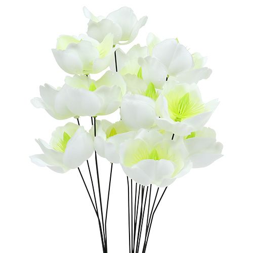 Rose de Noël sur fil blanc 50 pcs