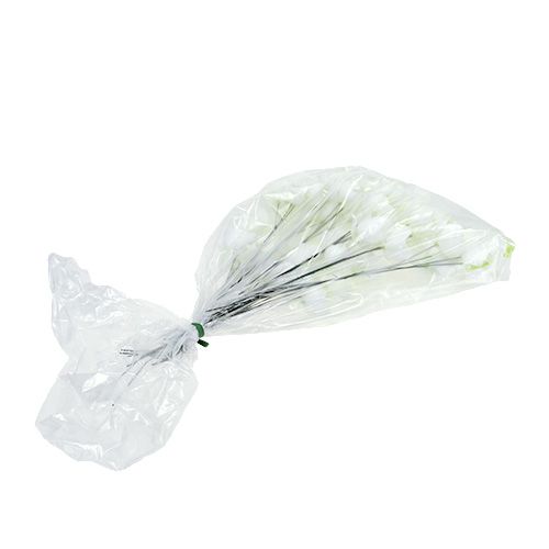 Article Rose de Noël sur fil blanc 50 pcs