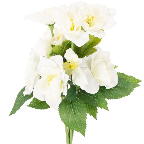 Bouquet de roses artificielles blanches, décoration de Noël artificielle