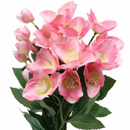 Bouquet de roses de Noël rose 29cm 4 pièces