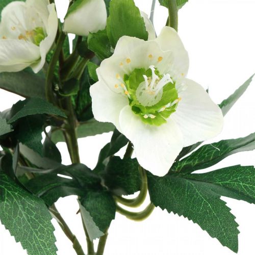 Floristik24 Roses de Noël bouquet décoratif blanc fleurs artificielles arrangement de Noël 27cm
