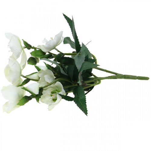 Floristik24 Roses de Noël bouquet décoratif blanc fleurs artificielles arrangement de Noël 27cm