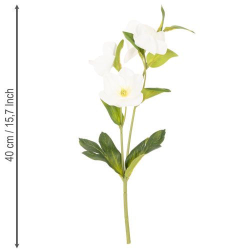 Bouquet de roses artificielles blanches décoratives de Noël, 40 cm, lot de 4 | Floristik24.be