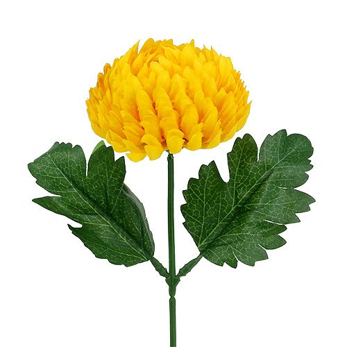 Floristik24 Chrysanthème jaune artificiel Ø7cm L18cm