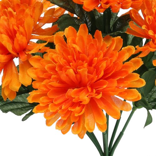 Article Chrysanthème orange avec 7 fleurs