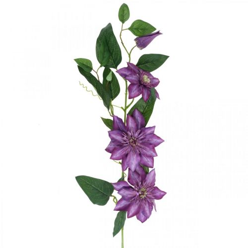 Clématite artificielle, fleur de soie, branche décorative avec fleurs de clématite violette L84cm