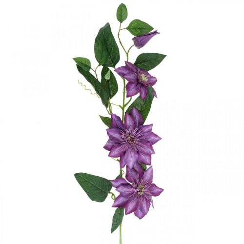 Floristik24 Clématite artificielle, fleur de soie, branche décorative avec fleurs de clématite violette L84cm