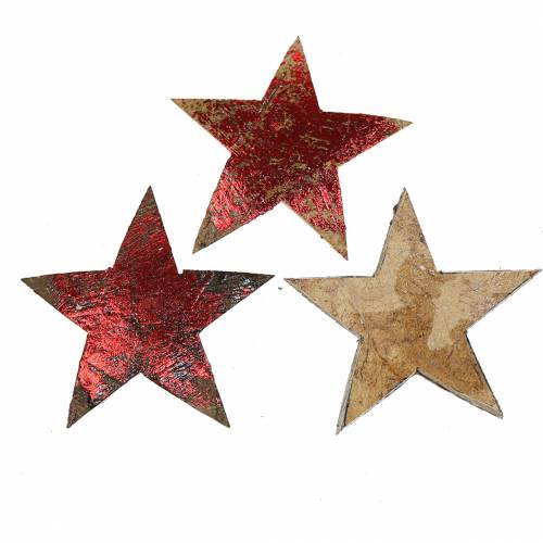 Etoile de coco rouge 5cm 50pcs Décoration de Noël étoiles décoratives