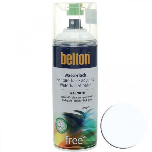 Floristik24 Peinture à base d&#39;eau blanche sans Belton blanc brillant en aérosol blanc pur 400ml