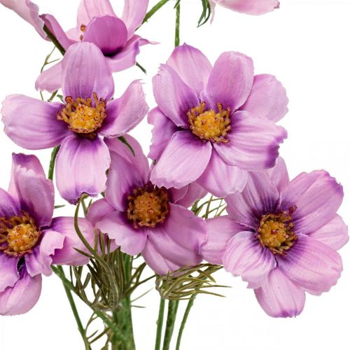 Article Cosmea panier à bijoux violet fleurs artificielles été 50cm 3pcs
