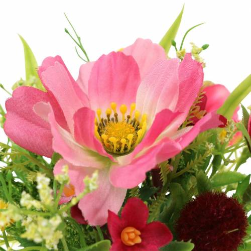 Floristik24 Bouquet déco Cosmea et boule de neige en bouquet Artificiel rose Assorti H18cm