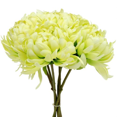 Floristik24 Bouquet de chrysanthèmes crème artificielle, jaune 28cm 6pcs