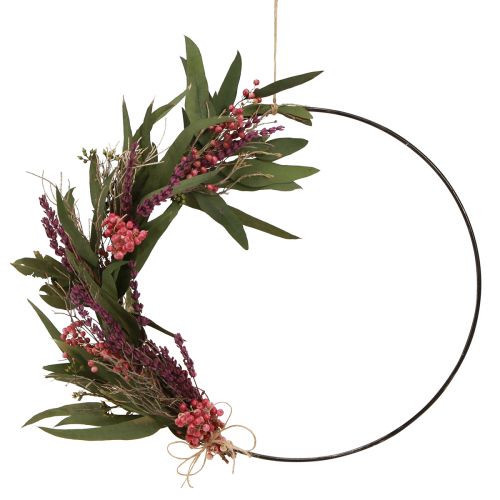 Article Boîte DIY bague avec décoration fleurs séchées boucle lavande Ø30cm