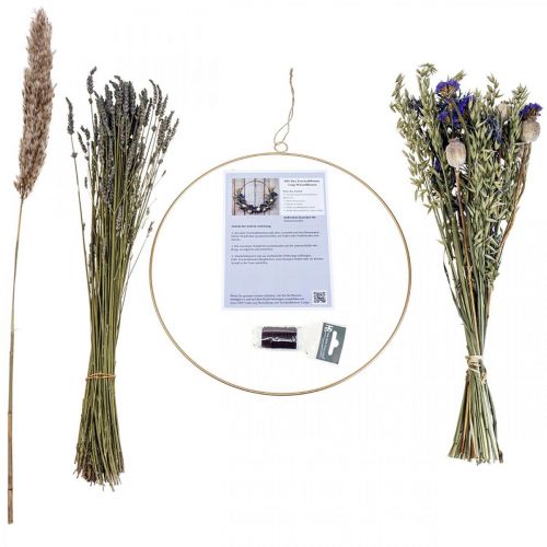 Floristik24 Coffret DIY fleurs séchées boucle fleurs des prés séchées Ø35cm