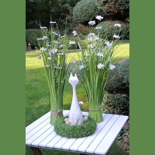 Article Touffes d’herbe avec fleurs blanches 70 cm