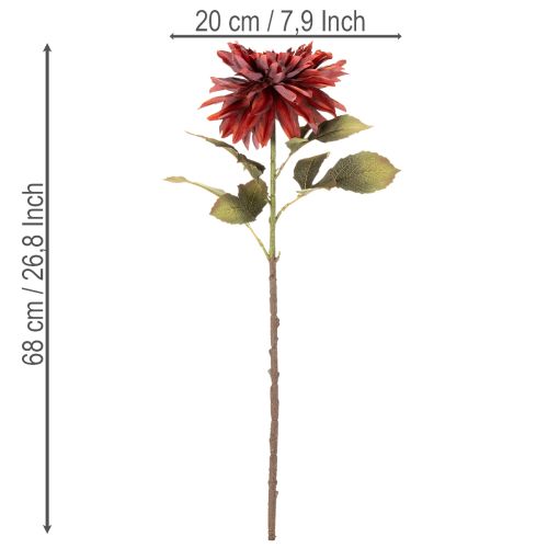 Fleur de dahlia artificielle à longue tige, 68 cm | Floristik24.be