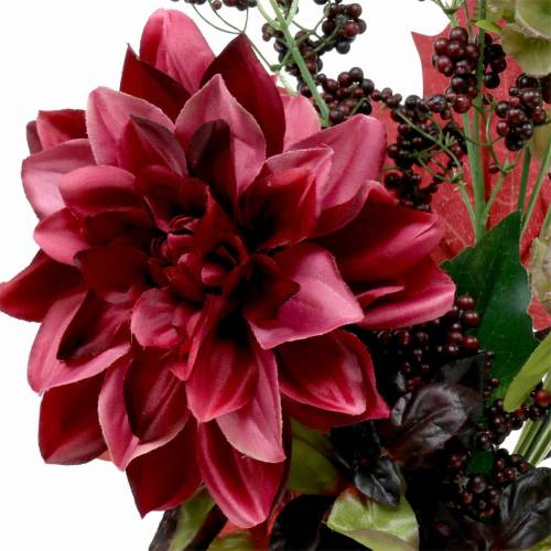 Floristik24 Bouquet décoratif artificiel avec dahlia et baies lilas 45cm