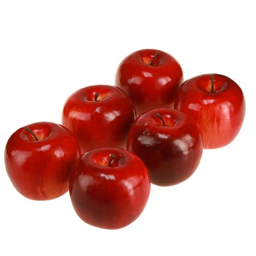 Article Pommes décoratives rouges brillantes, fruits artificiels décoratifs, 7,5 cm, 6 pièces