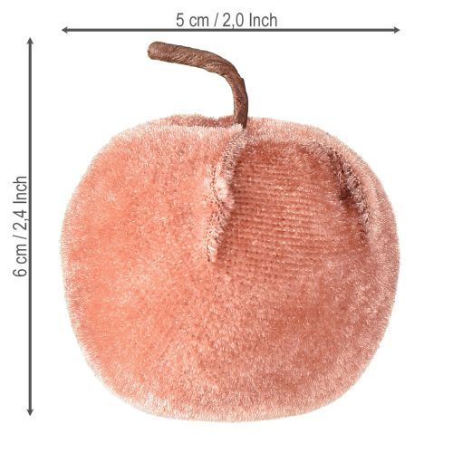 Article Pommes décoratives en tissu velours pomme marron jaune Ø5cm H6cm 12 pcs