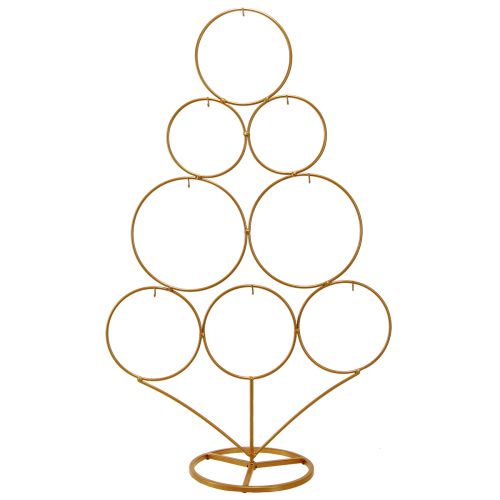 Article Sapin décoratif avec crochets décoration de Noël métal doré mat H58cm