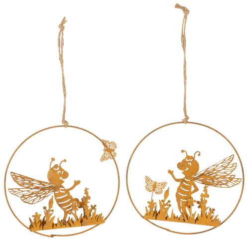 Abeille décorative en métal, finition rouille, décoration de jardin à suspendre, Ø14 cm, lot de 4 acheter | Floristik24.be