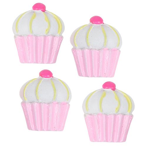 Floristik24 Miniatures de cupcakes déco rose, blanc 2,5 cm 60 p.