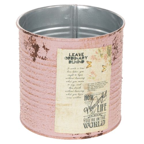 Floristik24 Boîte décorative en métal, rose antique, pour planter, Ø11cm H10,5cm
