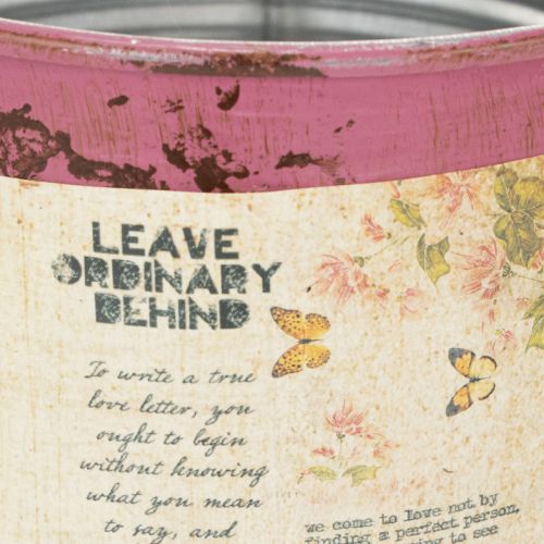 Article Boîte décorative en métal violet pour plantation, Ø15,5 cm H15 cm