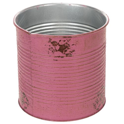 Article Boîte décorative en métal violet pour plantation, Ø15,5 cm H15 cm