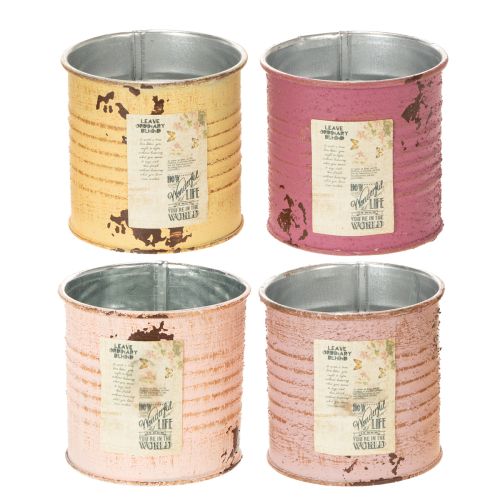 Boîte déco métal vintage Ø8cm H7.5cm Différentes couleurs