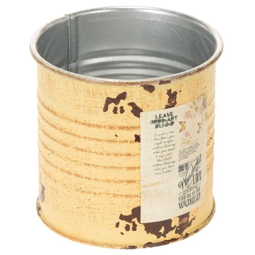 Article Boîte décorative en métal, couleur abricot d'été, pot de fleurs, Ø8cm H7.5cm