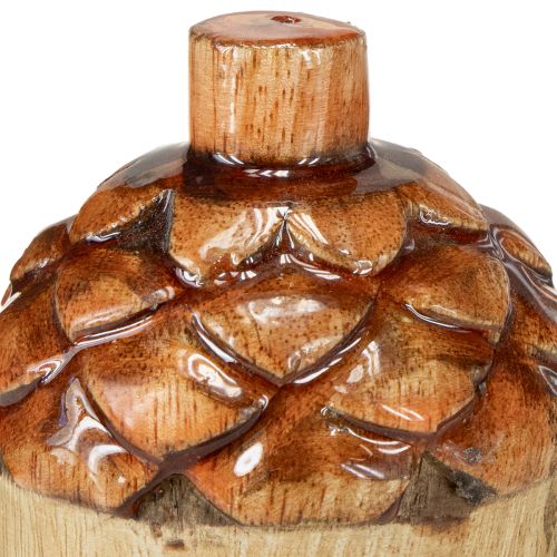 Article Glands décoratifs en bois, décoration de table verte, orange et rouge, hauteur 10 cm, lot de 3