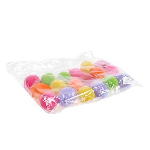 Floristik24 Oeufs décoratifs à suspendre Oeufs de Pâques colorés floqués 6cm 18 pcs