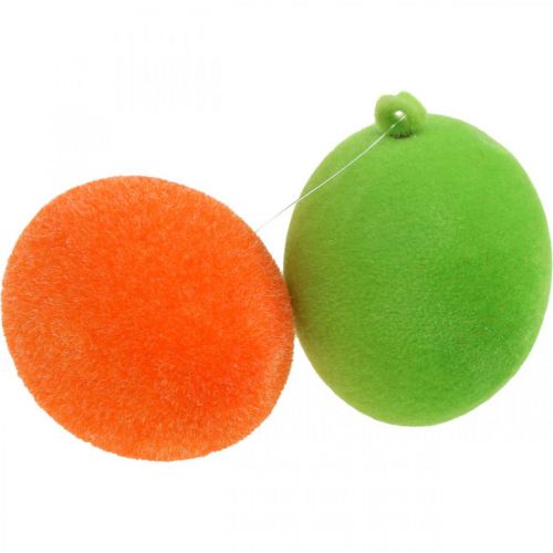 Article Oeufs décoratifs floqués colorés 4cm 18 pcs