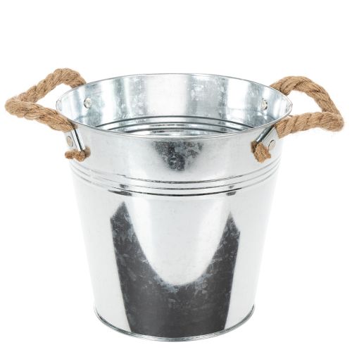 Pot de fleurs décoratif en métal avec anses en corde Ø20cm acheter | Floristik24.be
