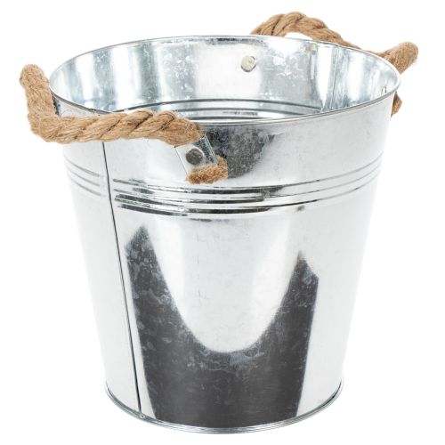 Pot de fleurs décoratif en métal avec anses en corde Ø20cm | Floristik24.be